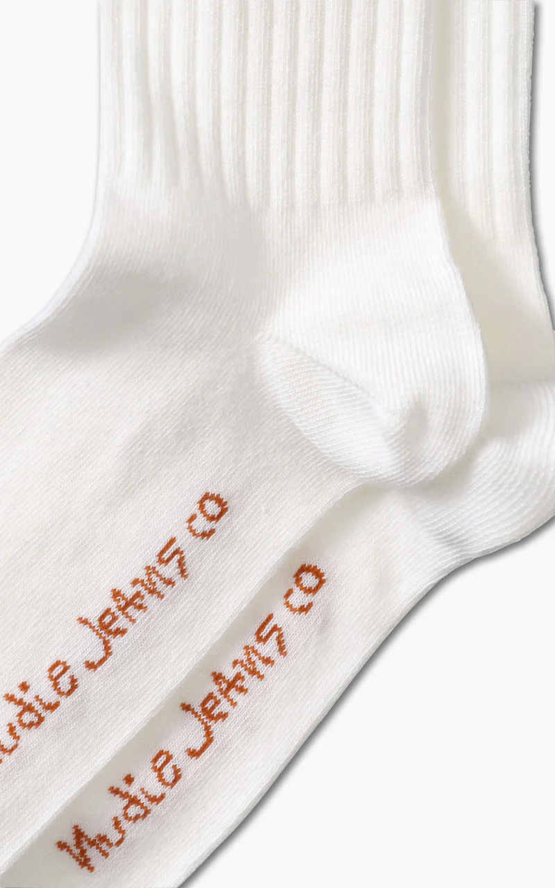 Nudie Jeans Amundsson Sport Socks Dusty White - Image 3