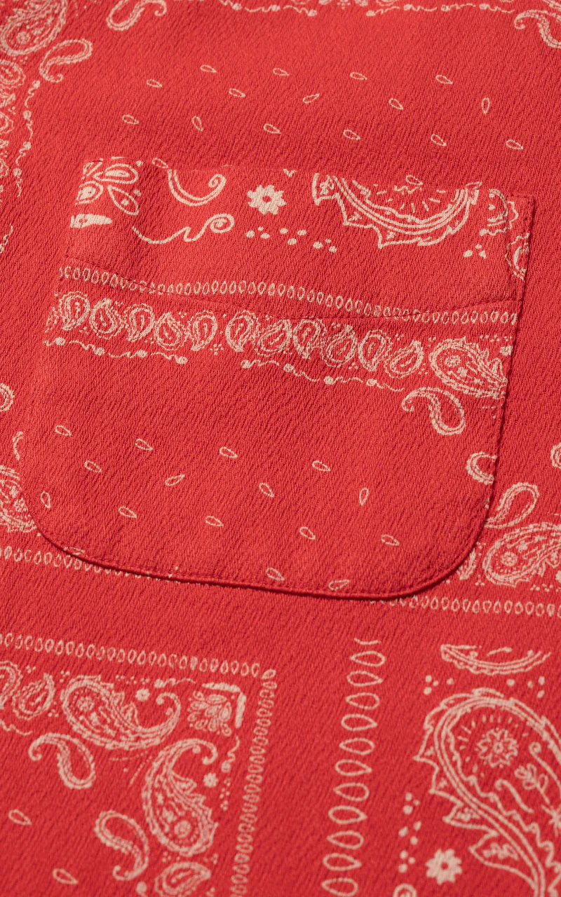 Nudie Jeans Aron Bandana Shirt Red - Image 5