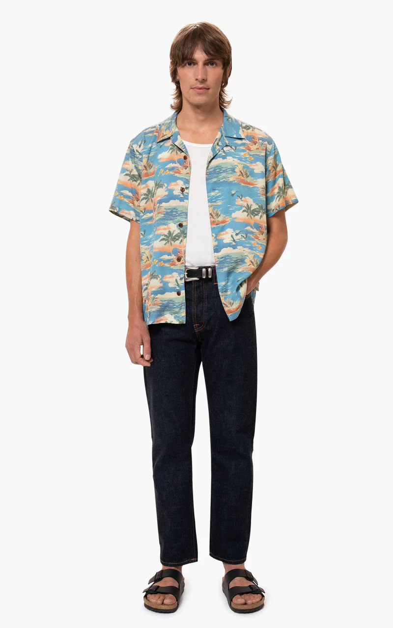 Nudie Jeans Arvid Hawaii Azure - Image 2