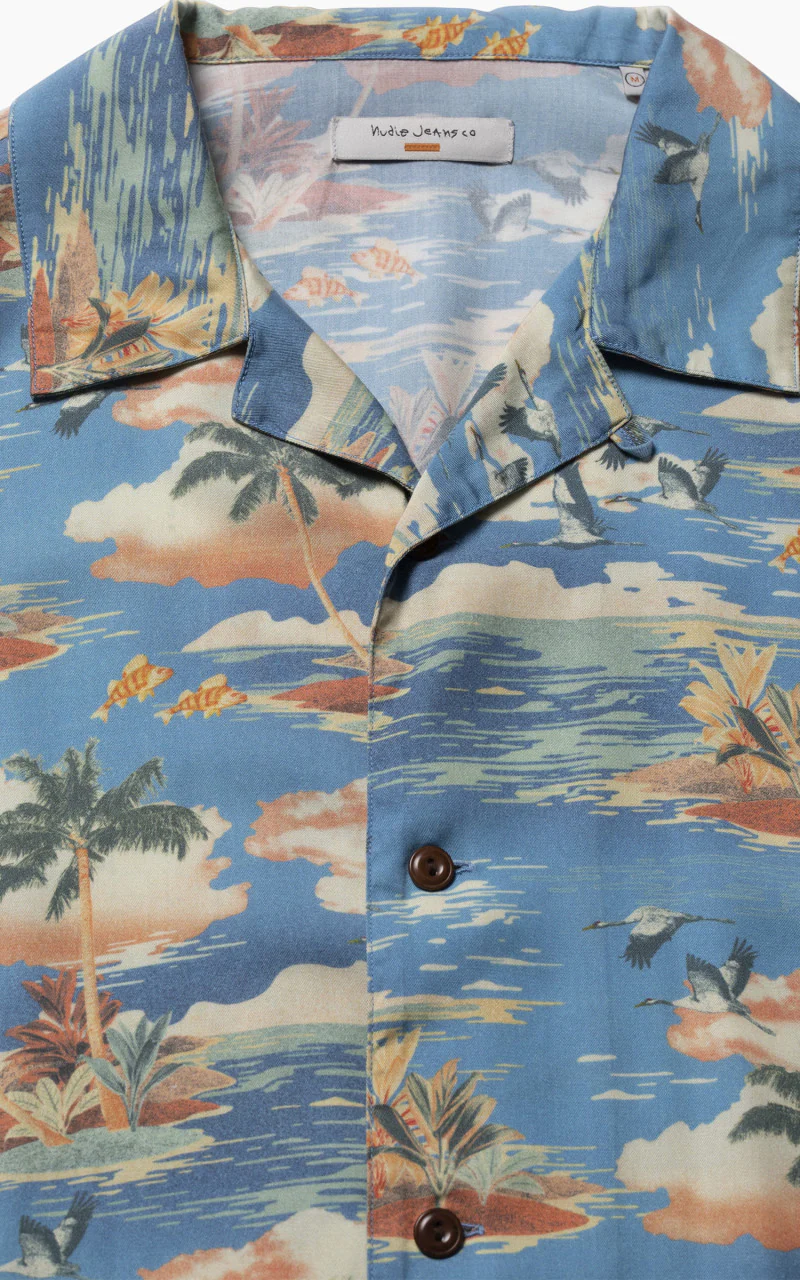 Nudie Jeans Arvid Hawaii Azure - Image 4