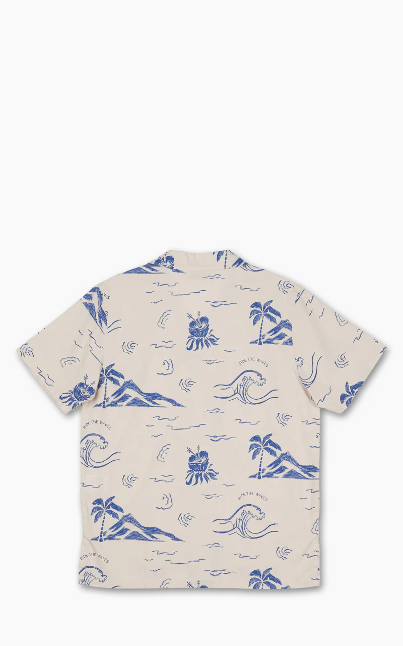Nudie Jeans Arvid Waves Hawaii Shirt Ecru - Image 3