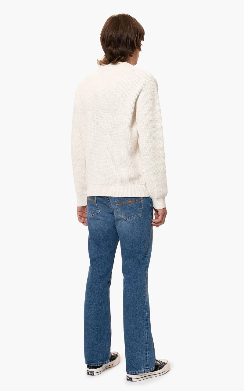 Nudie Jeans August Rib Cotton Chalk White - Image 5