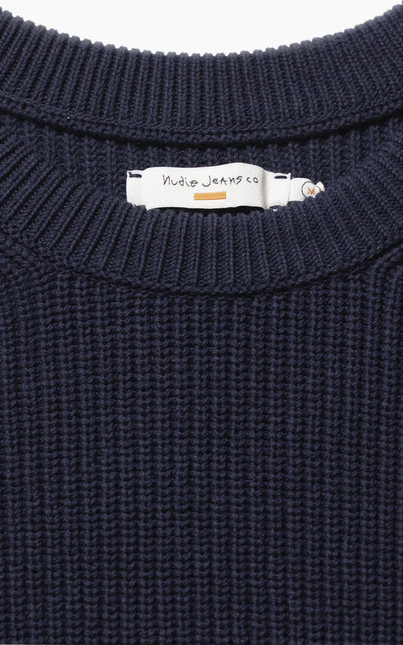 Nudie Jeans August Rib Cotton Navy - Image 3