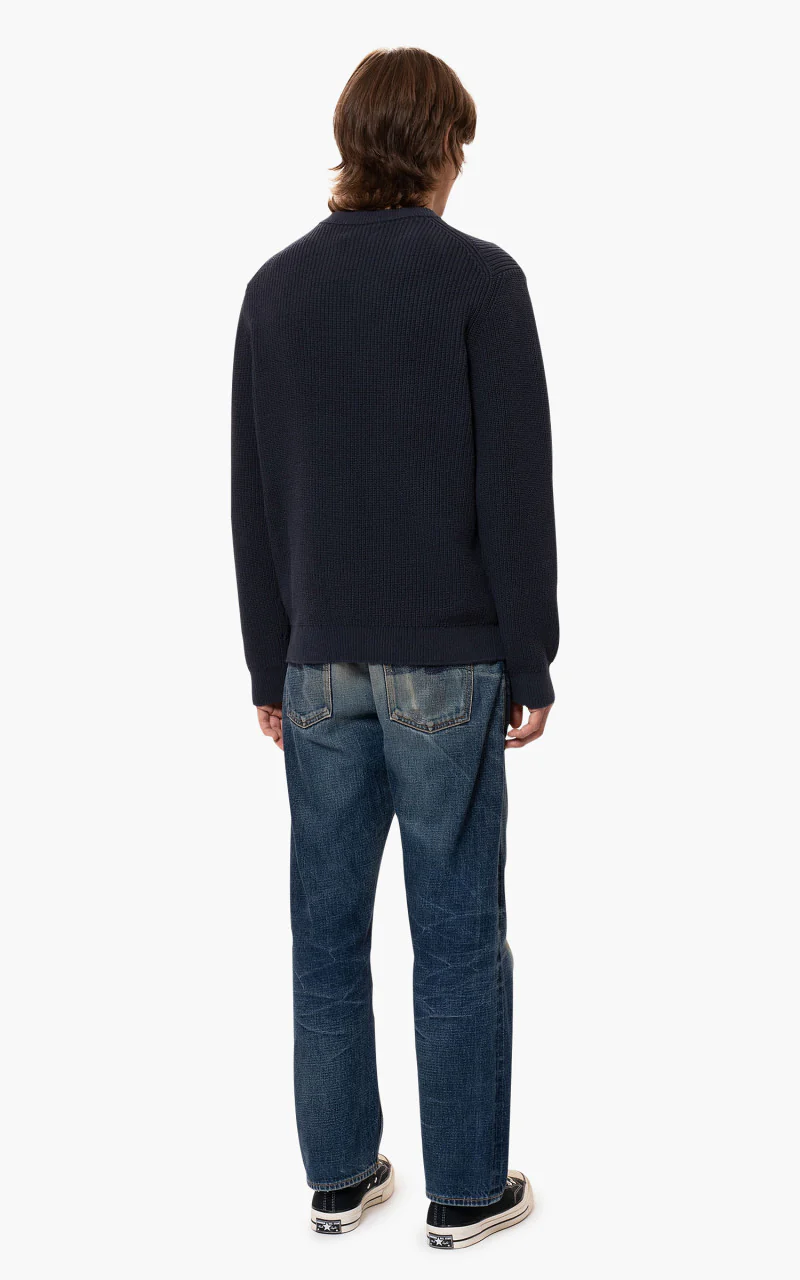 Nudie Jeans August Rib Cotton Navy - Image 4