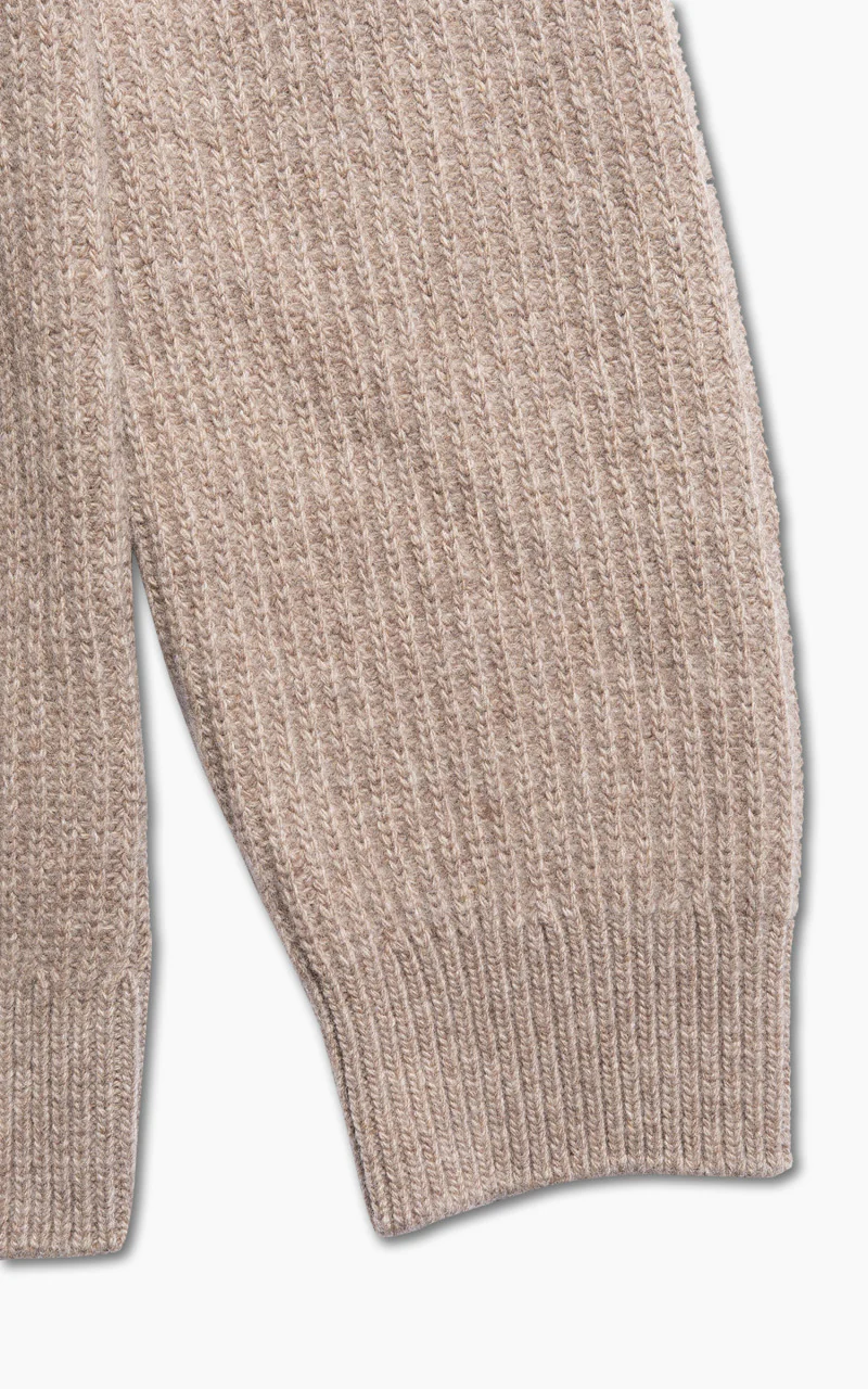 Nudie Jeans August Rib Wool Sweater Oat - Image 5