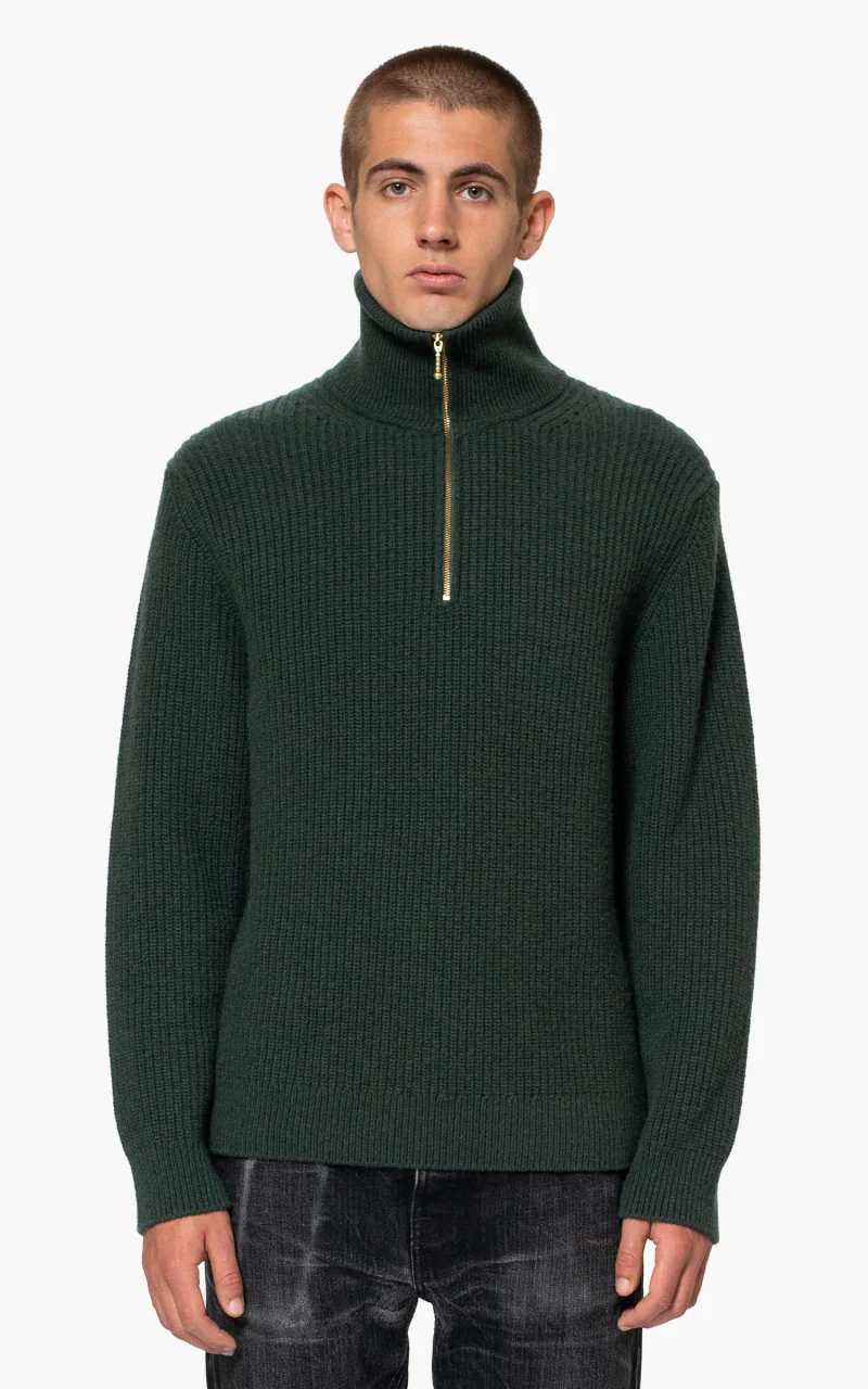 Nudie Jeans August Zip Racing Green - Image 2