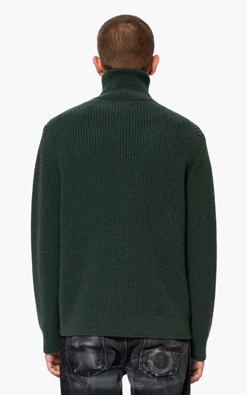 Nudie Jeans August Zip Racing Green - Image 4