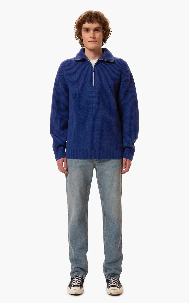 Nudie Jeans August Zip Royal Blue - Image 2