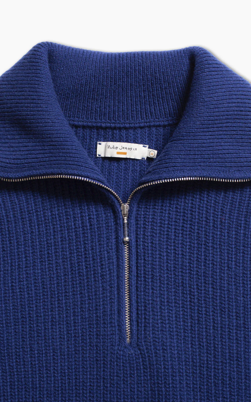 Nudie Jeans August Zip Royal Blue - Image 3