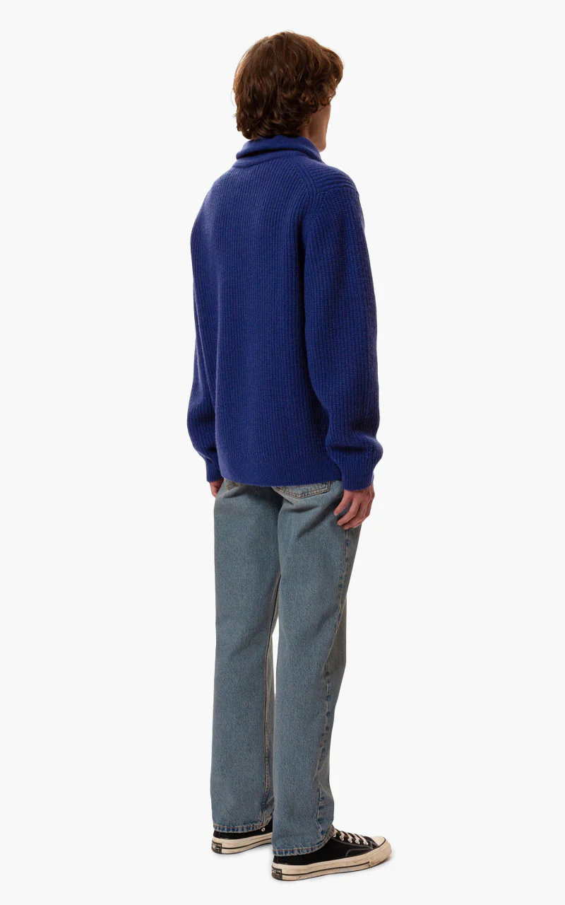 Nudie Jeans August Zip Royal Blue - Image 4