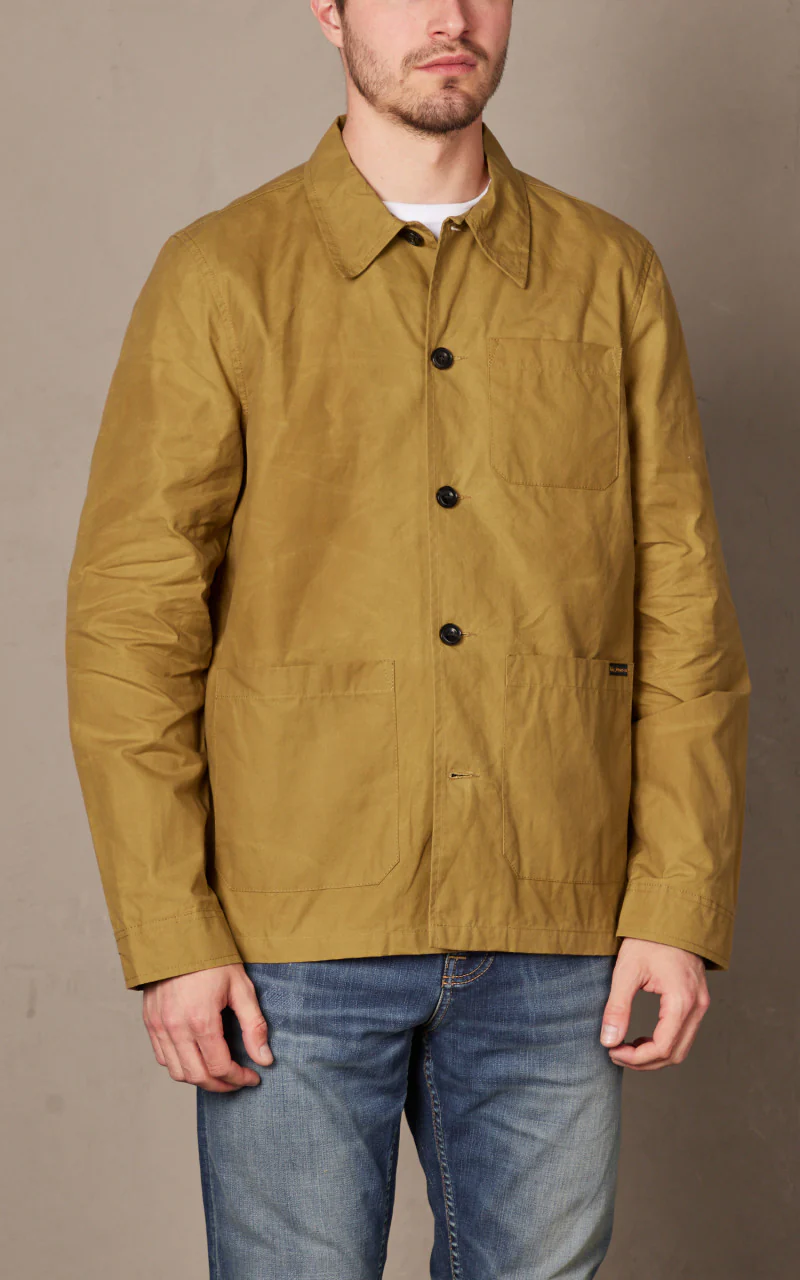 Nudie Jeans Barney Worker Jacket Waxed Camel - Image 4