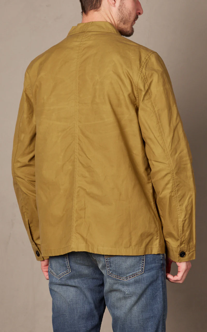 Nudie Jeans Barney Worker Jacket Waxed Camel - Image 7