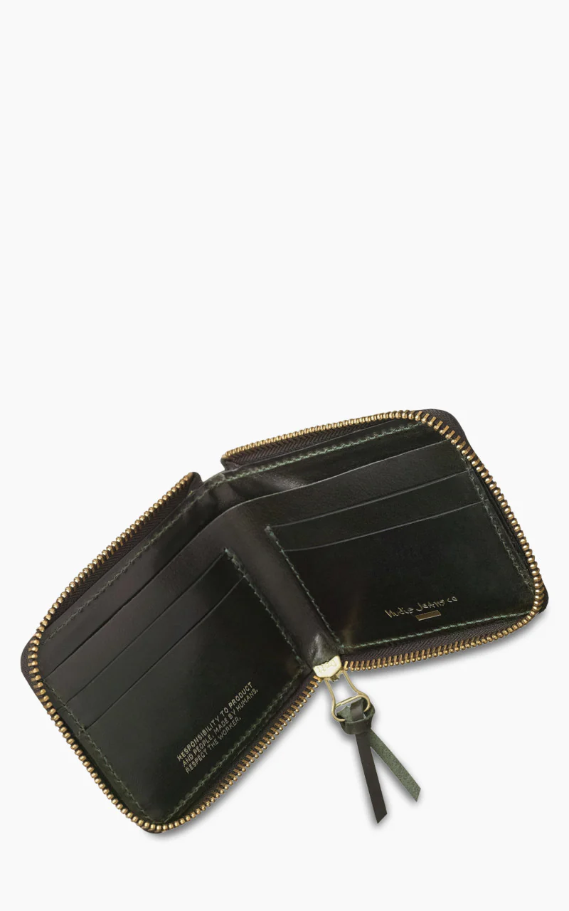 Nudie Jeans Bergendahl Wallet Zip Racing Green - Image 2