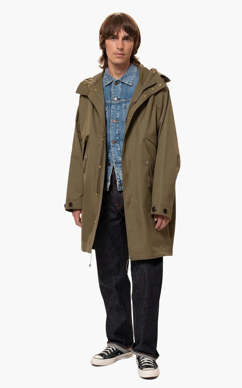 Nudie Jeans Christian Parka Faded Green - Image 2