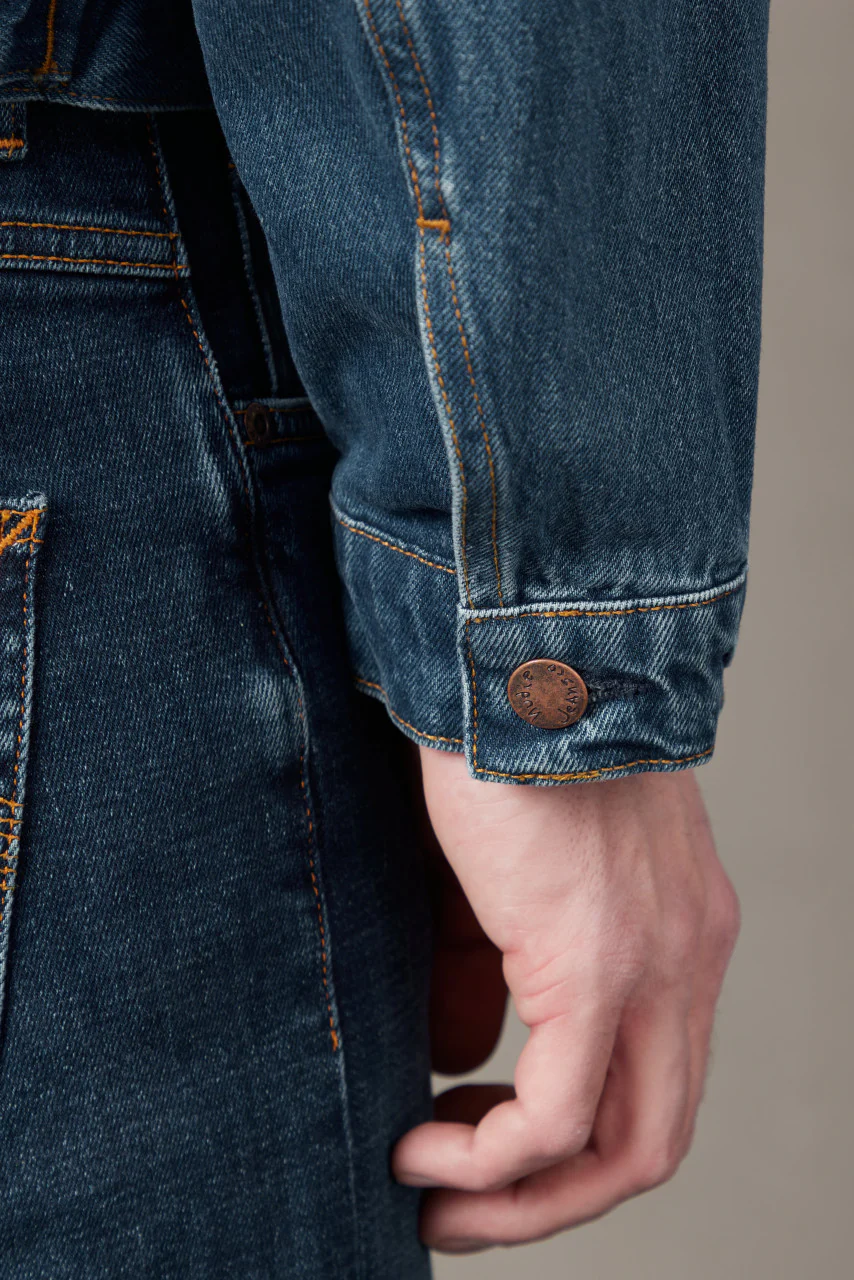Nudie Jeans Danny Greasy Denim Jacket Mid Blue - Image 12