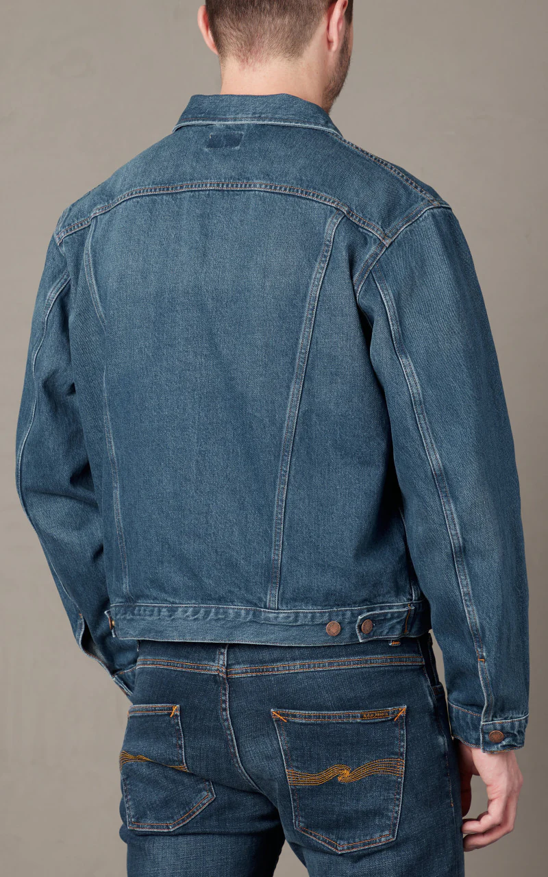 Nudie Jeans Danny Greasy Denim Jacket Mid Blue - Image 6