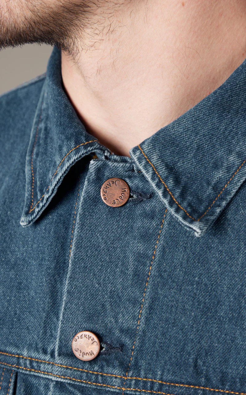 Nudie Jeans Danny Greasy Denim Jacket Mid Blue - Image 8