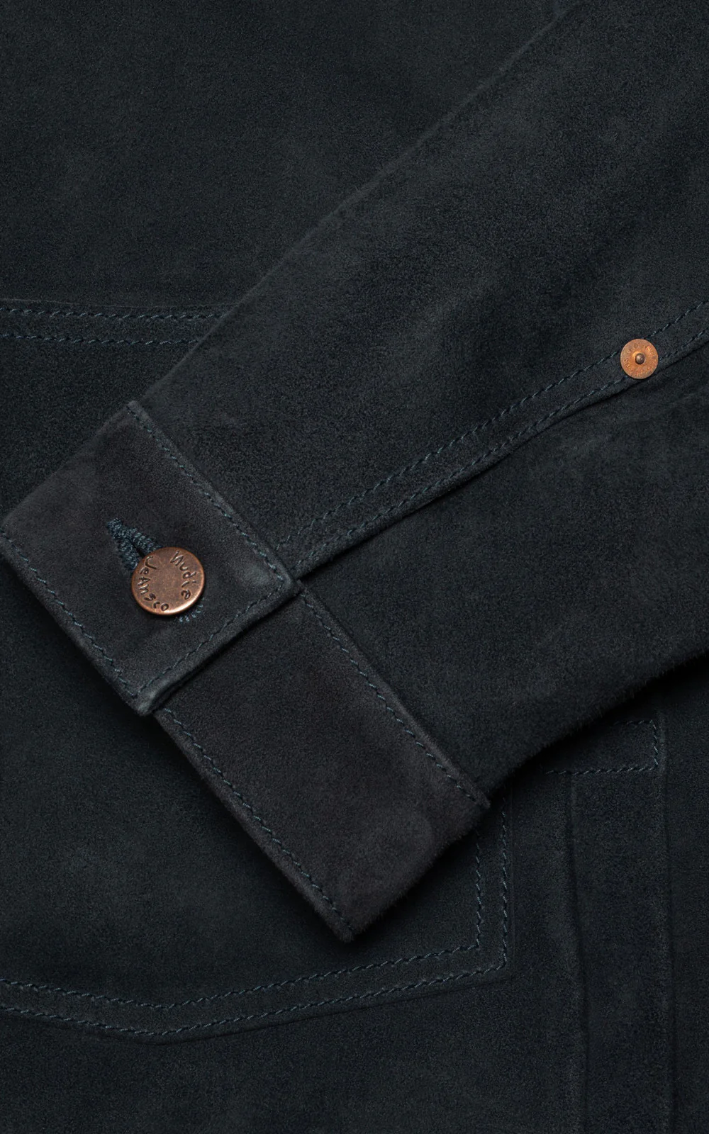 Nudie Jeans Dante II Suede Jacket Navy - Image 6