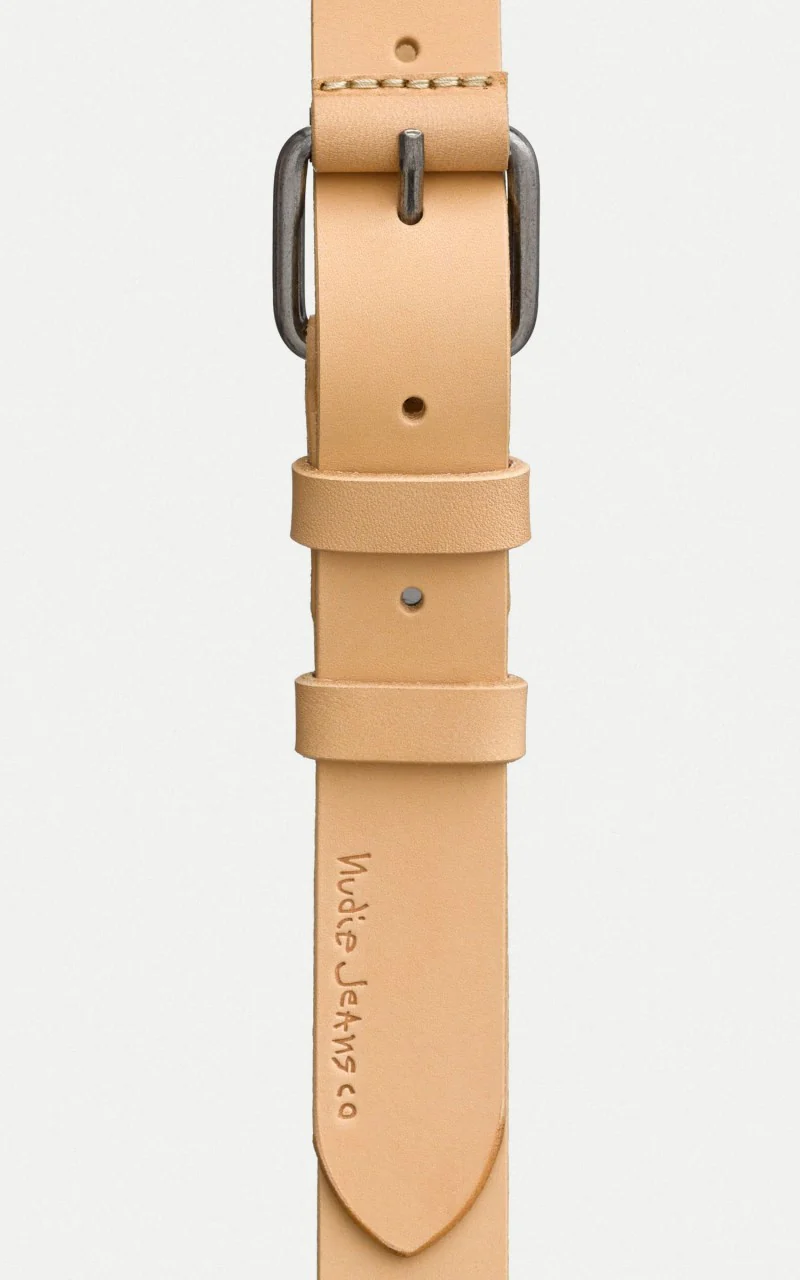 Nudie Jeans Dwayne Leather Belt Natural - Image 3