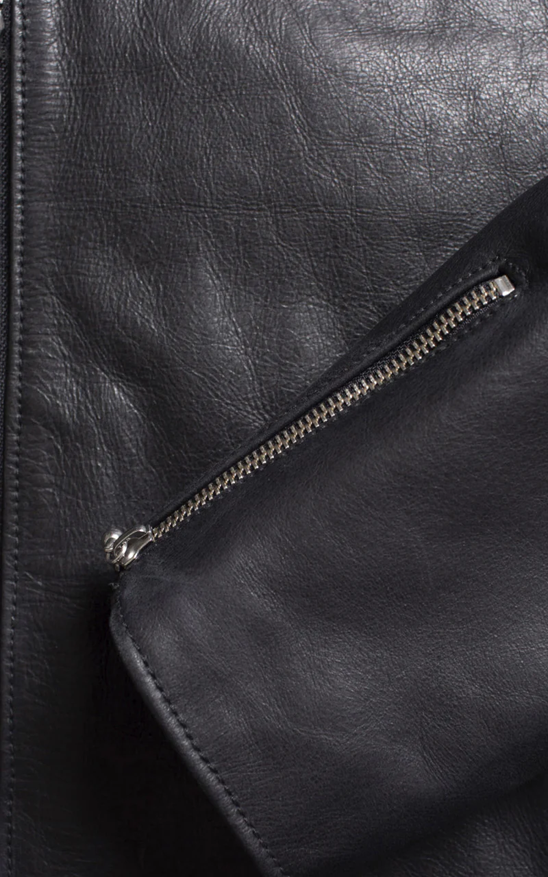 Nudie Jeans Eddy Rider Leather Jacket Black - Image 6