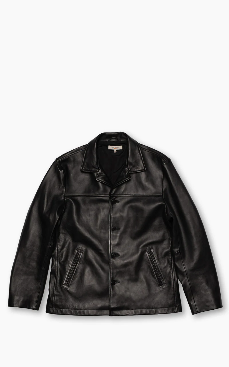 Nudie Jeans Ferry Leather Jacket Black