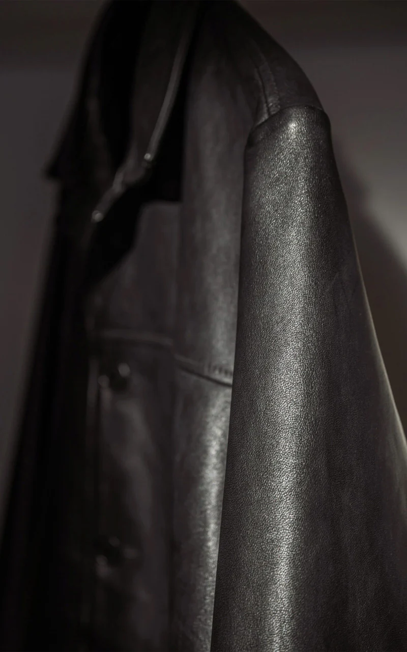 Nudie Jeans Ferry Leather Jacket Black - Image 7