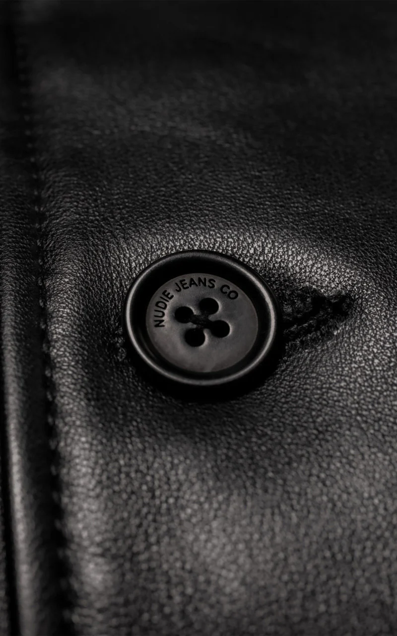 Nudie Jeans Ferry Leather Jacket Black - Image 9