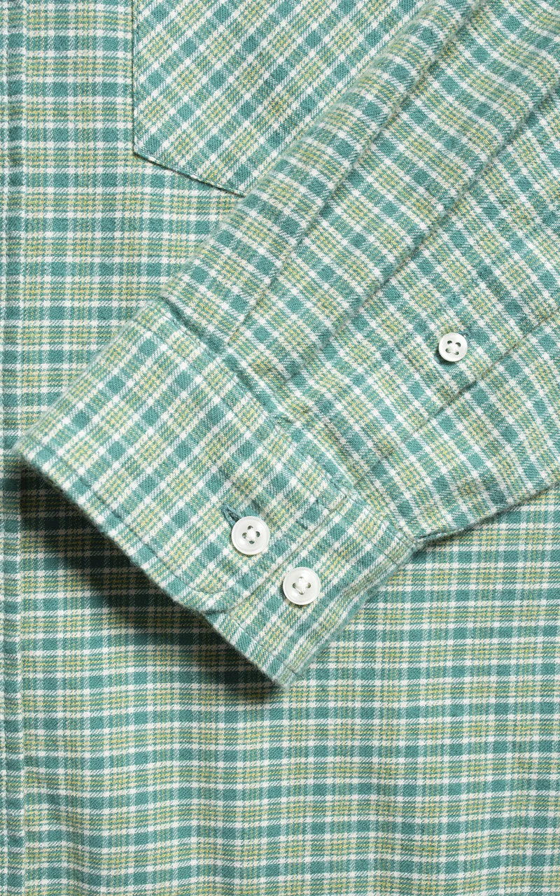 Nudie Jeans Filip Checked BD Shirt Green - Image 6