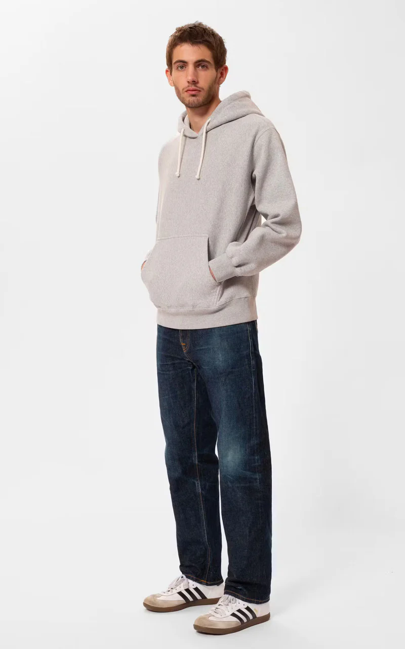 Nudie Jeans Fredrik Hoodie Greymelange - Image 4
