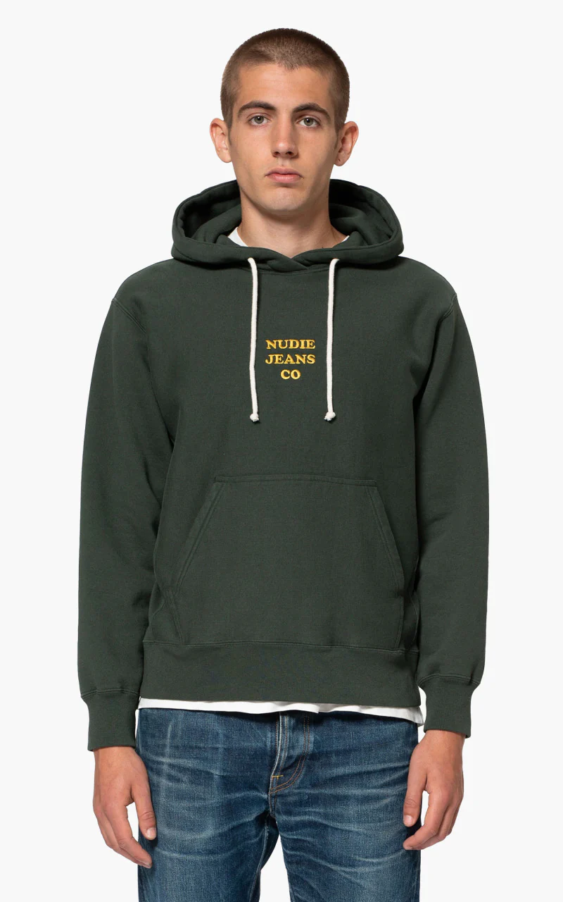 Nudie Jeans Fredrik Hoodie NJCO70 Racing Green - Image 2