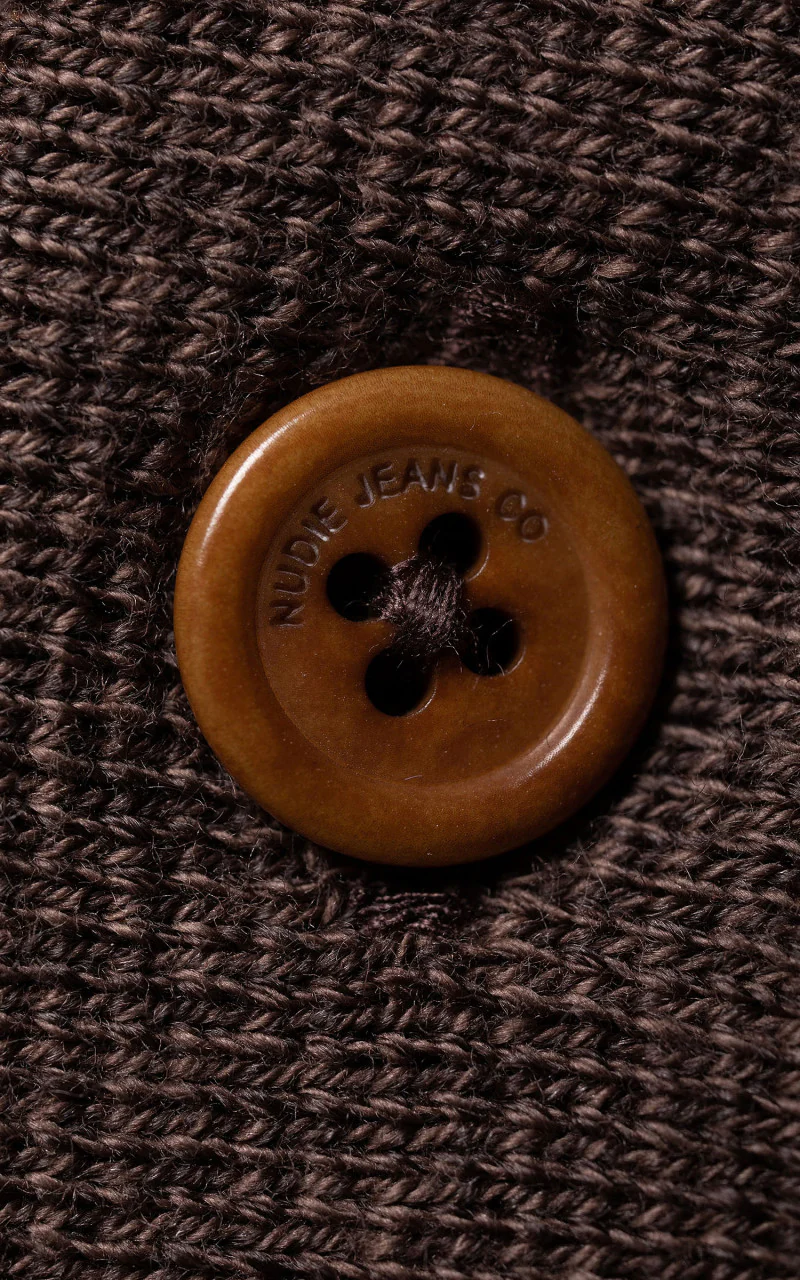 Nudie Jeans Frippe Polo Shirt Brown - Image 5