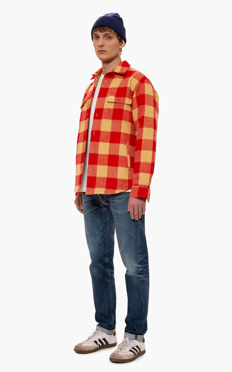 Nudie Jeans Glenn Padded Check Shirt Red - Image 2