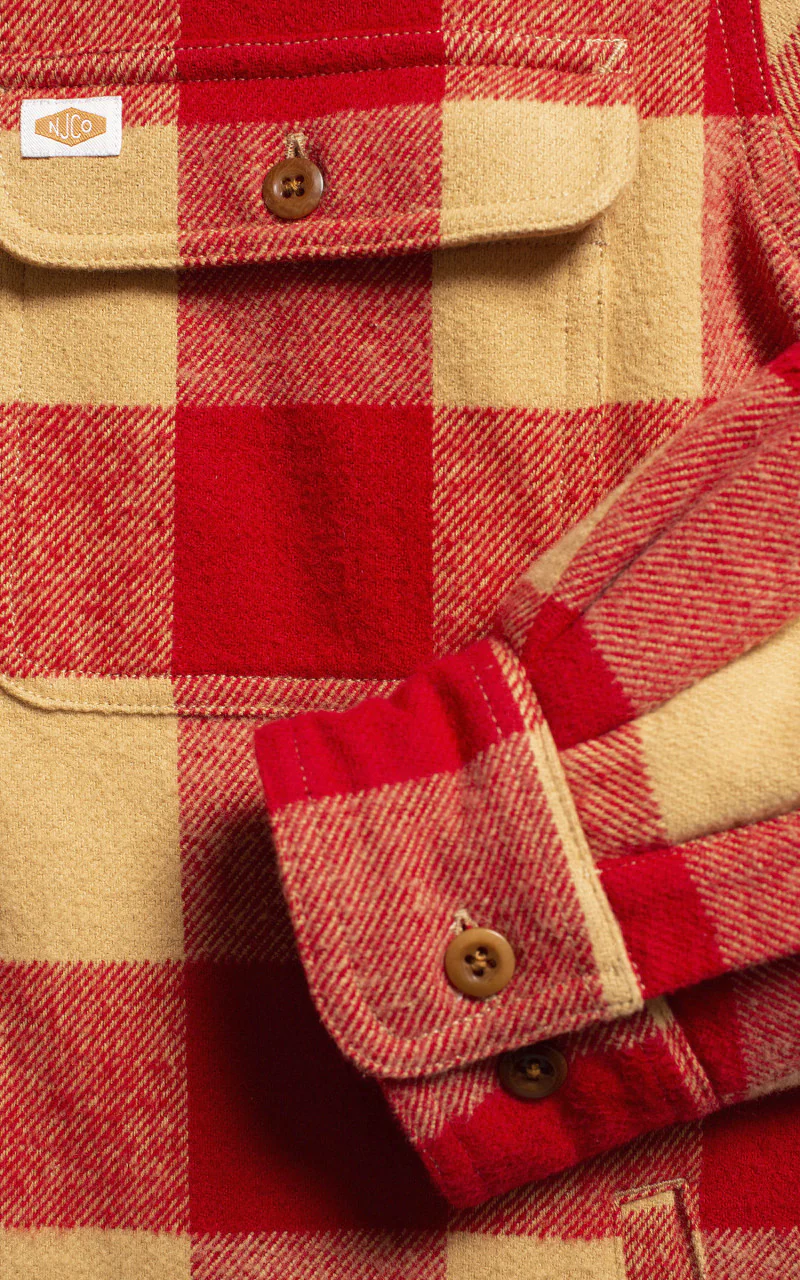 Nudie Jeans Glenn Padded Check Shirt Red - Image 5
