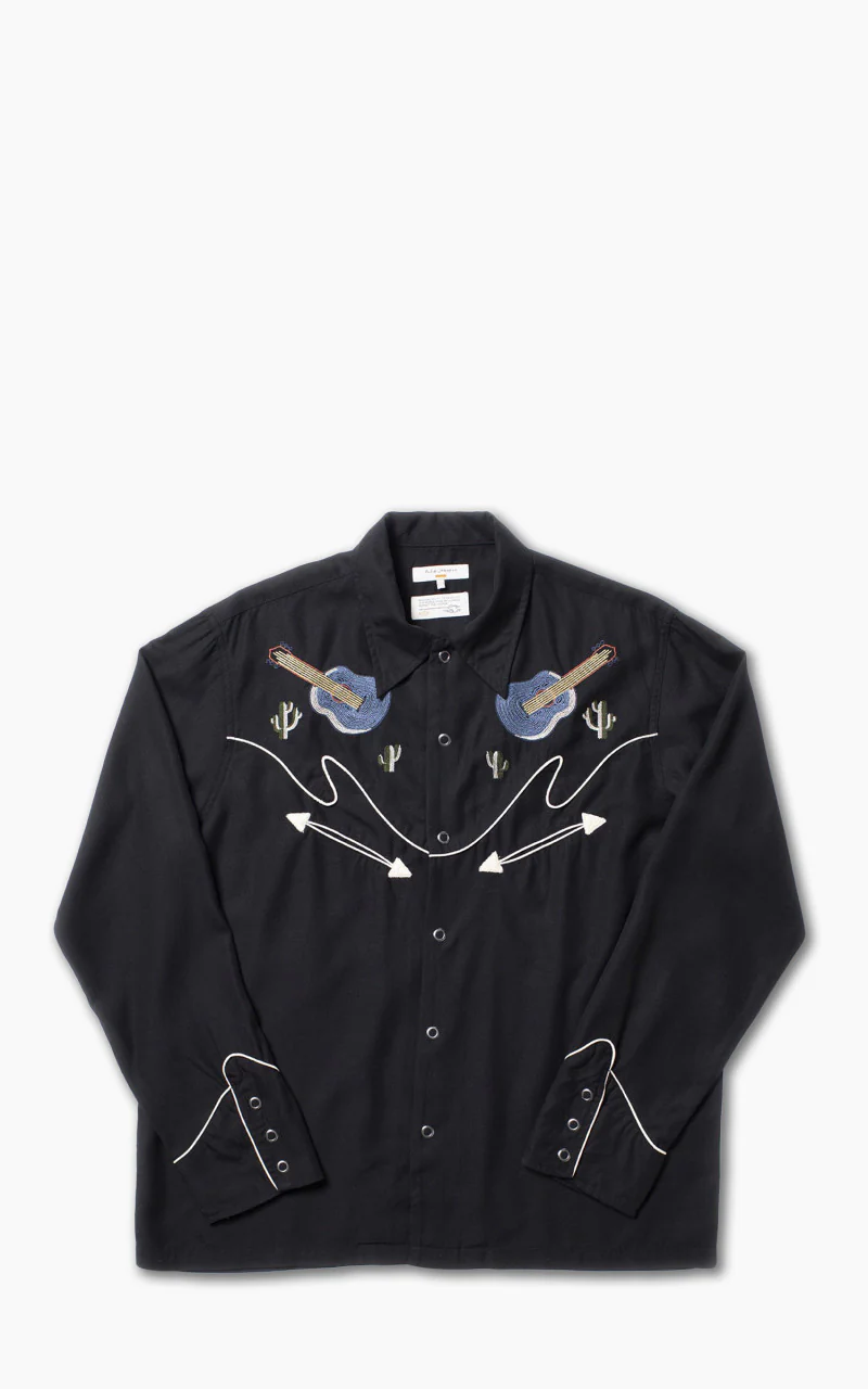 Nudie Jeans Gonzo Western Guitar Shirt Black