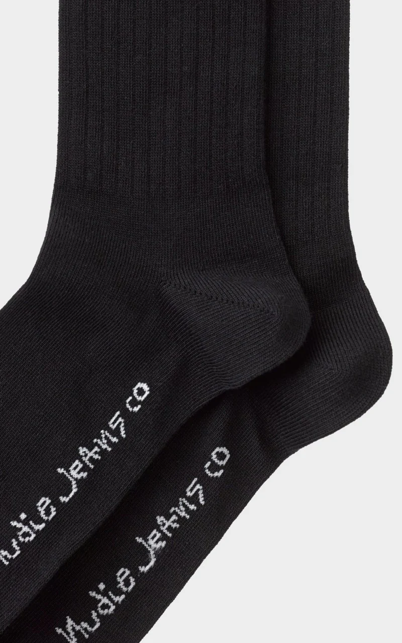 Nudie Jeans Gunnarsson Socks Black - Image 2