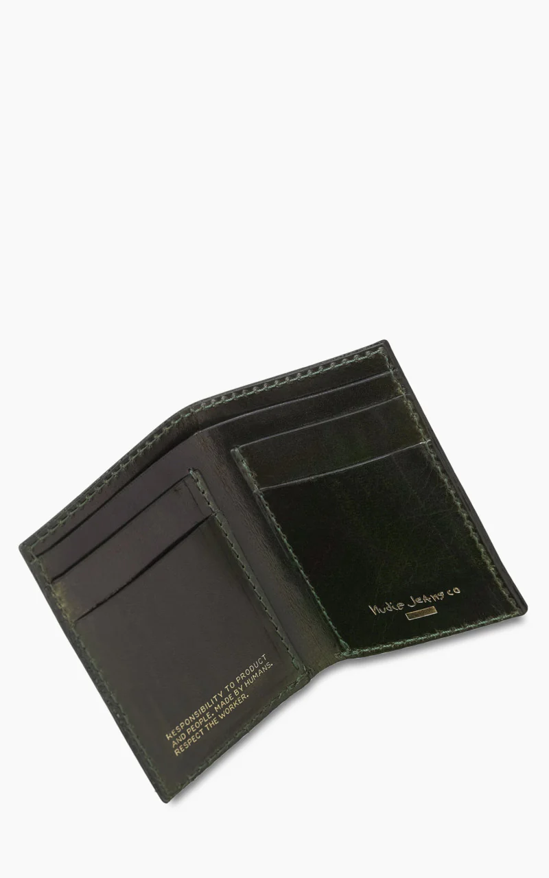 Nudie Jeans Hagdahl Wallet New Logo Racing Green - Image 2