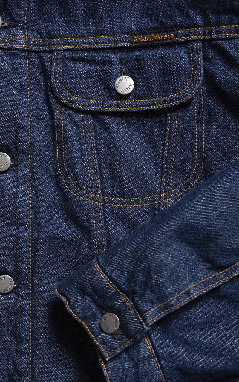 Nudie Jeans Johnny Thunder Denim Jacket Dark Blue - Image 6