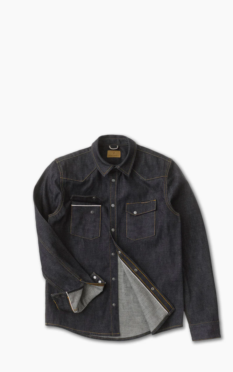 Nudie Jeans Jonas Denim Shirt Dry Ace Selvage - Image 3