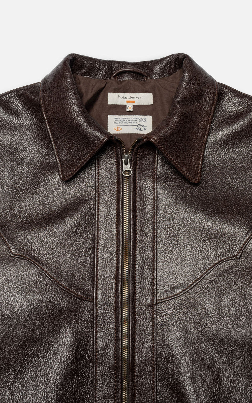 Nudie Jeans Joppe Western Leather Jacket Brown - Image 3