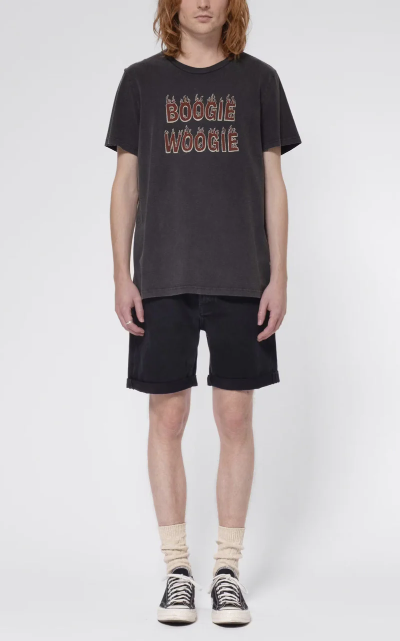 Nudie Jeans Josh Denim Shorts Aged Black - Image 2