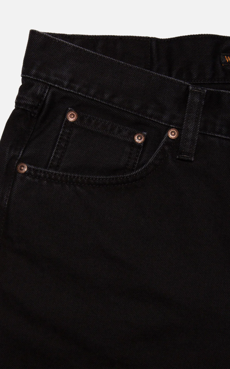 Nudie Jeans Josh Denim Shorts Aged Black - Image 3