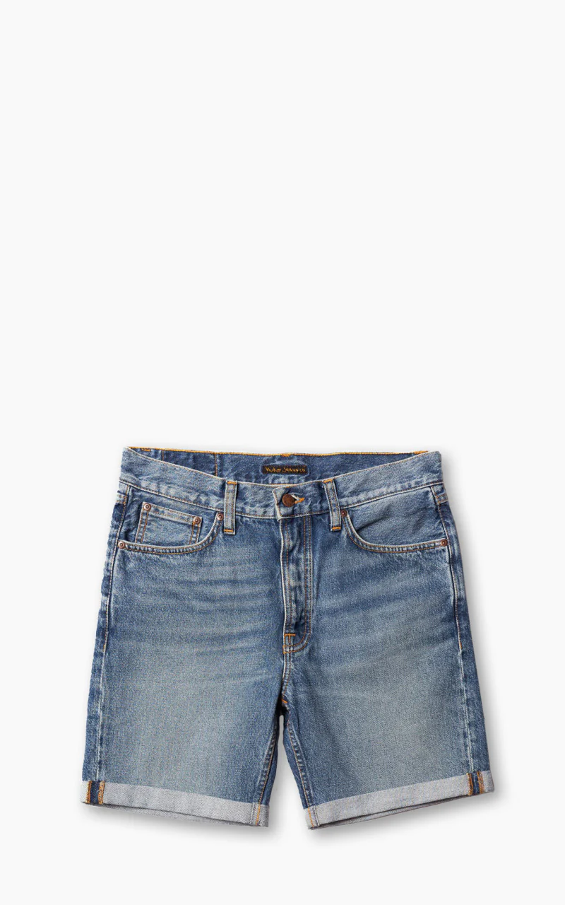 Nudie Jeans Josh Denim Shorts Blue Haze
