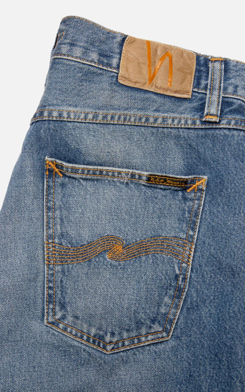 Nudie Jeans Josh Denim Shorts Blue Haze - Image 6