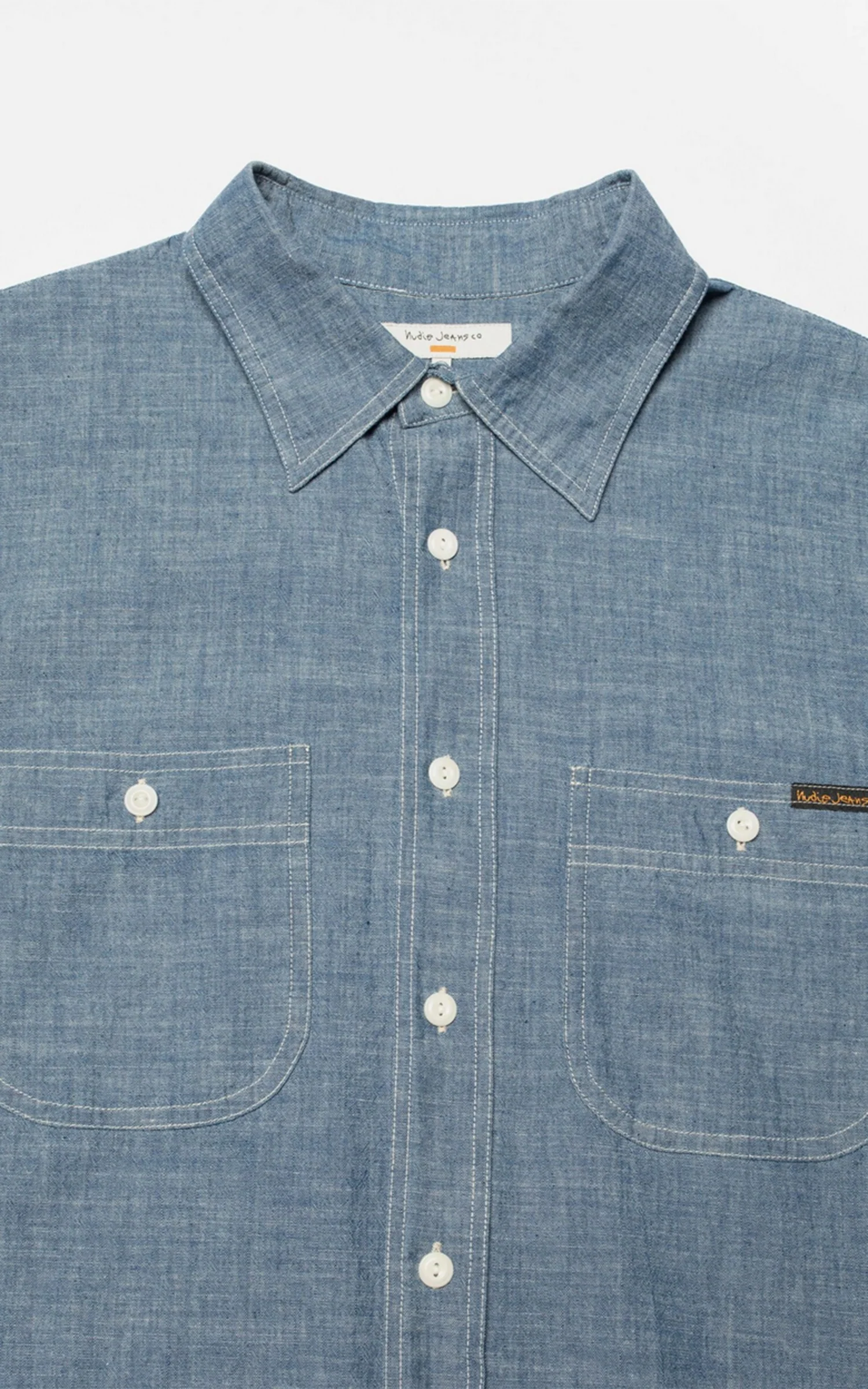 Nudie Jeans Julian Worker Shirt Chambray - Image 2