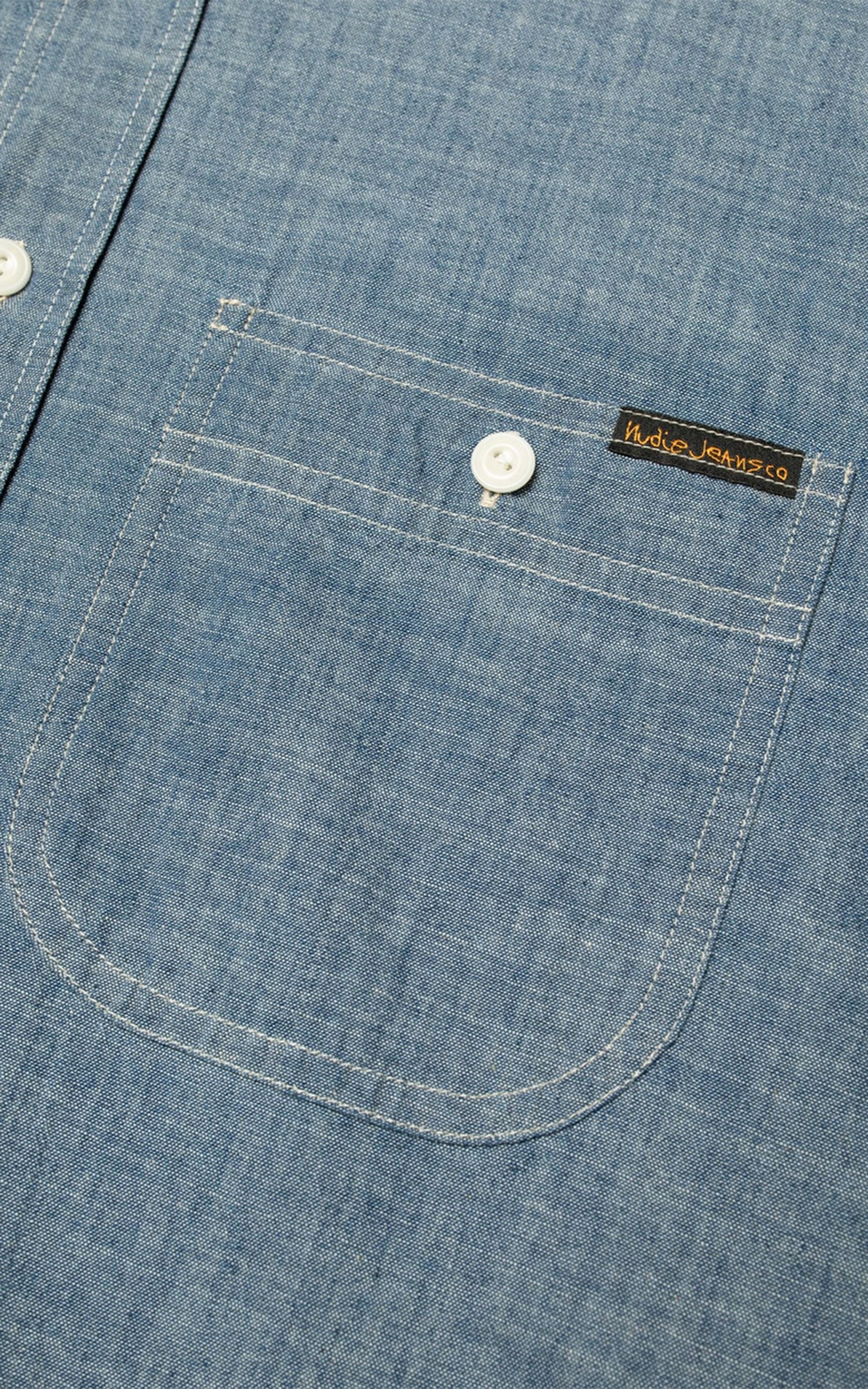 Nudie Jeans Julian Worker Shirt Chambray - Image 3