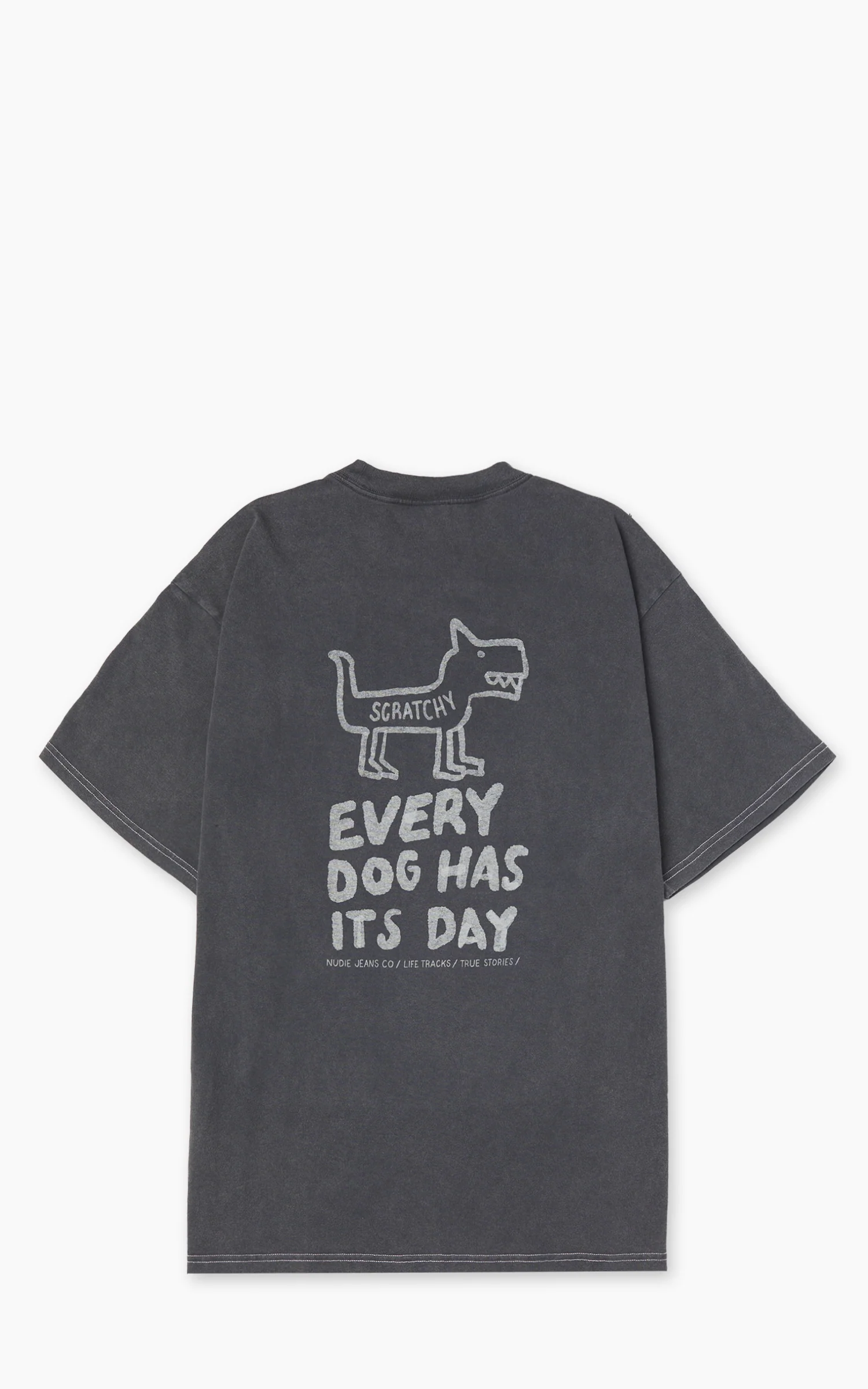 Nudie Jeans Koffe Scratched Tracks T-Shirt Antracite - Image 5