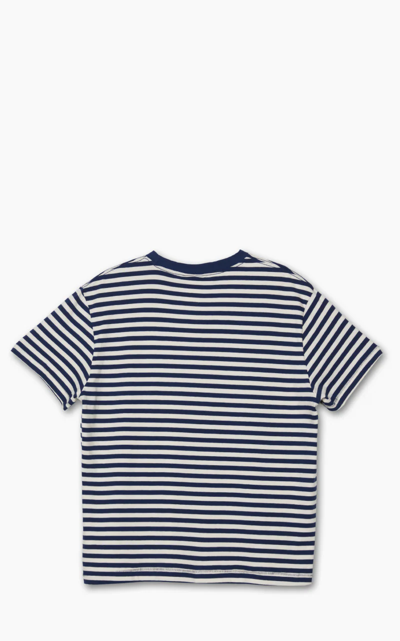 Nudie Jeans Leif Breton Stripe T-Shirt Offwhite/Blue - Image 3