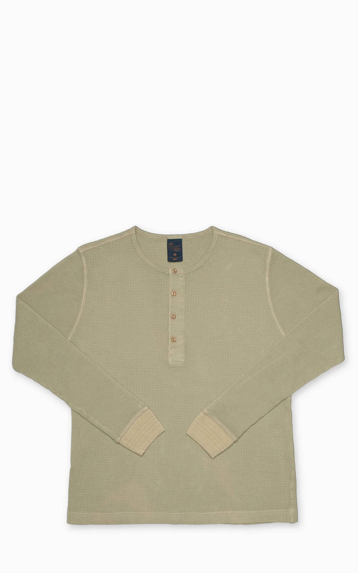 Nudie Jeans LS Henley Waffle T-Shirt Desert
