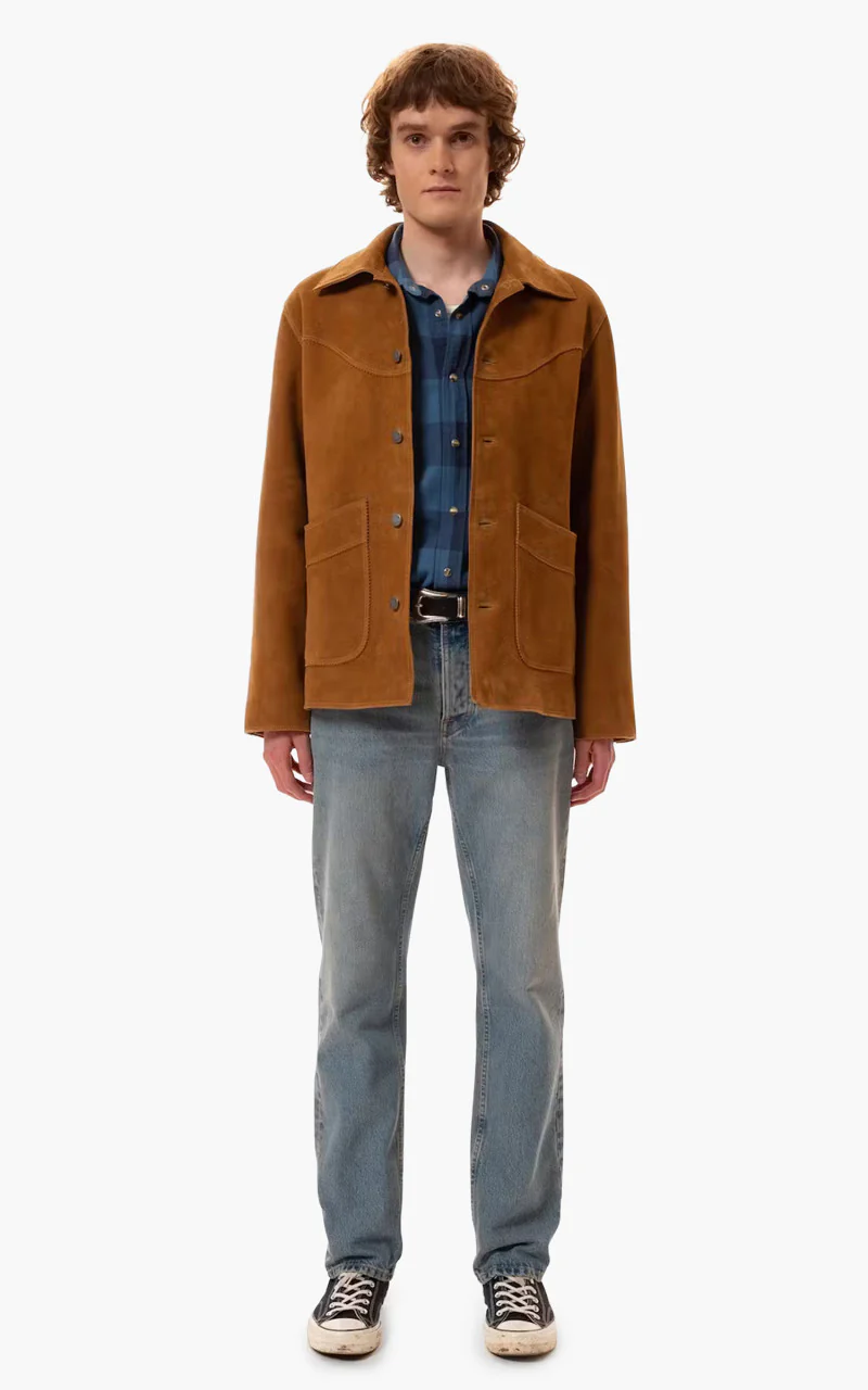 Nudie Jeans Muddy Nubuck Jacket Camel - Image 2