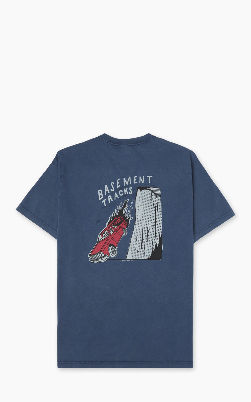 Nudie Jeans Roy Basement Tracks T-Shirt Blue - Image 2